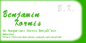 benjamin kornis business card